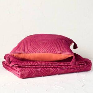 Opalhouse designed with‎ Jungalow Decorative Bed Throw Pillow Set Berry Red